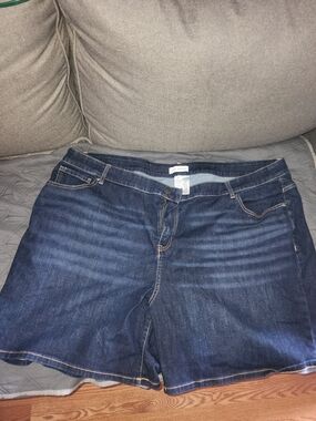 Lane Bryant Dark Blue Denim Jean Shorts